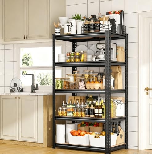 5-tier garage shelving — 2000 lbs, 60 tall — black