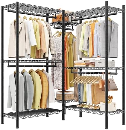 L-shaped portable closet — 900 lbs — black